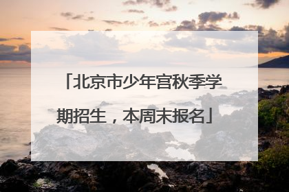 北京市少年宫秋季学期招生，本周末报名