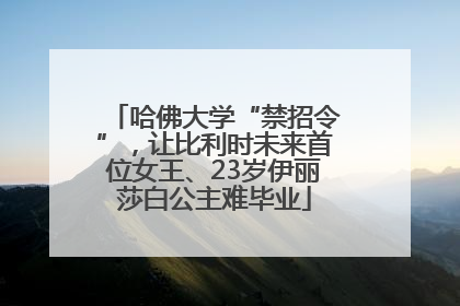 哈佛大学“禁招令”，让比利时未来首位女王、23岁伊丽莎白公主难毕业