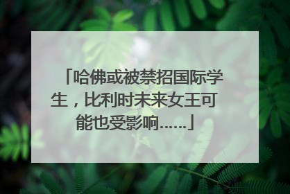 哈佛或被禁招国际学生，比利时未来女王可能也受影响……