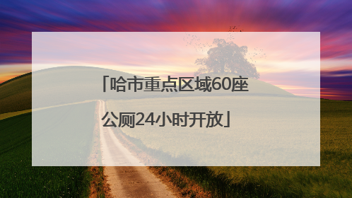 哈市重点区域60座公厕24小时开放