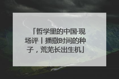 哲学里的中国·现场评丨播撒时间的种子，荒芜长出生机