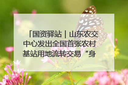 国资驿站｜山东农交中心发出全国首张农村基站用地流转交易“身份证”；“湾区跨境绿运通”上线