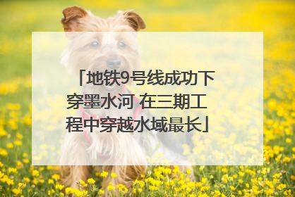 地铁9号线成功下穿墨水河 在三期工程中穿越水域最长