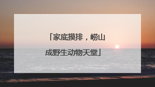 家底摸排，崂山成野生动物天堂