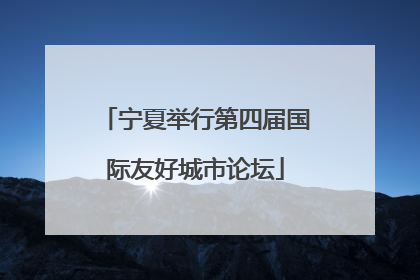 宁夏举行第四届国际友好城市论坛