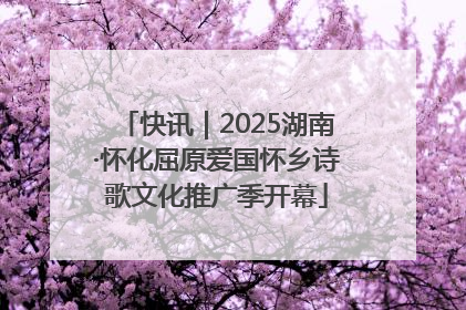 快讯｜2025湖南·怀化屈原爱国怀乡诗歌文化推广季开幕