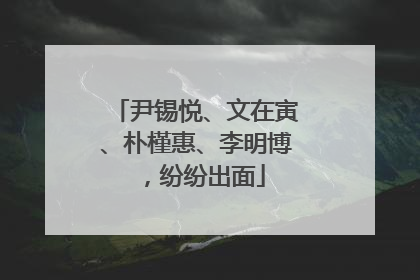 尹锡悦、文在寅、朴槿惠、李明博，纷纷出面