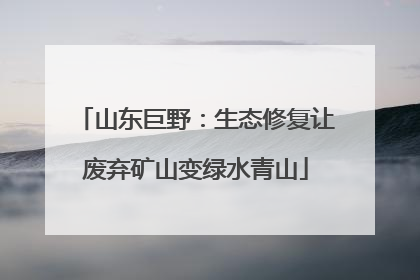 山东巨野：生态修复让废弃矿山变绿水青山
