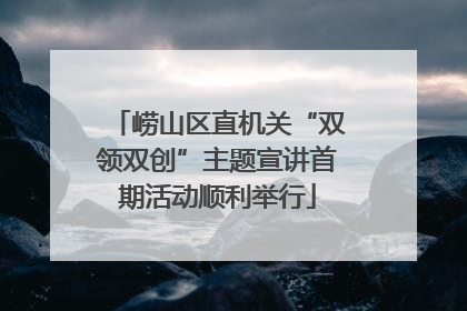 崂山区直机关“双领双创”主题宣讲首期活动顺利举行