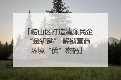 崂山区打造清廉民企“金钥匙” 解锁营商环境“优”密码
