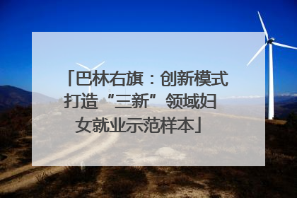 巴林右旗：创新模式 打造“三新”领域妇女就业示范样本