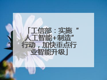 工信部：实施“人工智能+制造”行动，加快重点行业智能升级