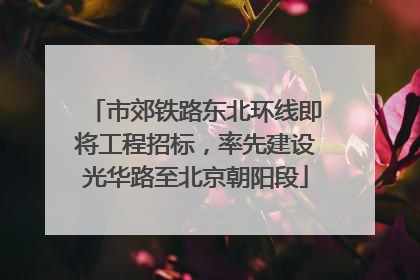 市郊铁路东北环线即将工程招标，率先建设光华路至北京朝阳段