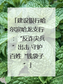 建设银行哈尔滨哈龙支行：“反诈尖兵”出击 守护百姓“钱袋子”