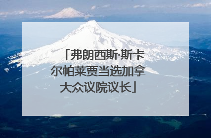 弗朗西斯·斯卡尔帕莱贾当选加拿大众议院议长