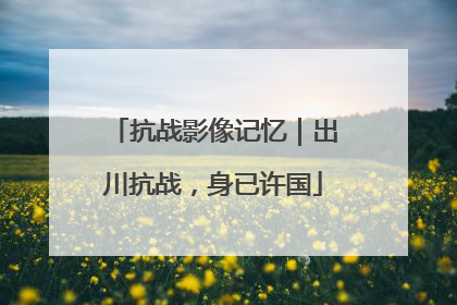 抗战影像记忆｜出川抗战，身已许国