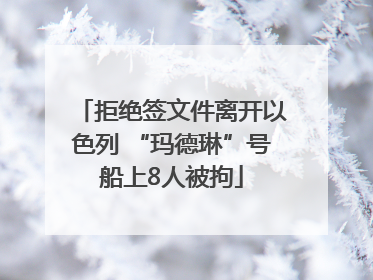 拒绝签文件离开以色列 “玛德琳”号船上8人被拘