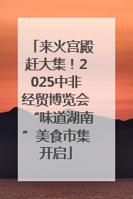 来火宫殿赶大集！2025中非经贸博览会“味道湖南”美食市集开启