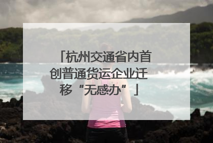 杭州交通省内首创普通货运企业迁移“无感办”