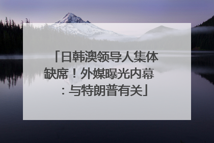 日韩澳领导人集体缺席！外媒曝光内幕：与特朗普有关