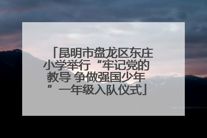 昆明市盘龙区东庄小学举行“牢记党的教导 争做强国少年”一年级入队仪式