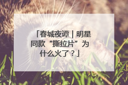 春城夜谭｜明星同款“撕拉片”为什么火了？