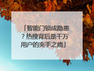智能门锁成隐患？热搜背后是千万用户的夹手之痛