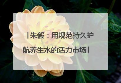 朱毅：用规范持久护航养生水的活力市场