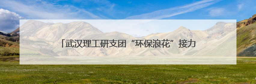 武汉理工研支团“环保浪花”接力四年 创意活动种下节水护水种子