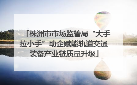 株洲市市场监管局“大手拉小手”助企赋能轨道交通装备产业链质量升级