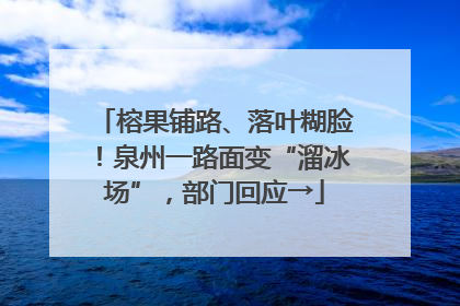 榕果铺路、落叶糊脸！泉州一路面变“溜冰场”，部门回应→
