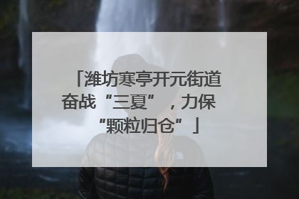 潍坊寒亭开元街道奋战“三夏”，力保“颗粒归仓”
