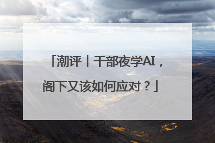 潮评丨干部夜学AI，阁下又该如何应对？