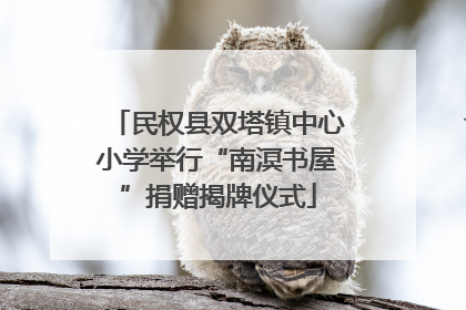 民权县双塔镇中心小学举行“南溟书屋”捐赠揭牌仪式