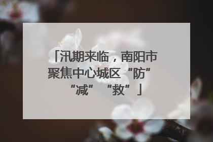 汛期来临，南阳市聚焦中心城区“防”“减”“救”