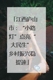 江西庐山市：“小路灯”点亮“大民生” 乡村振兴稳提速