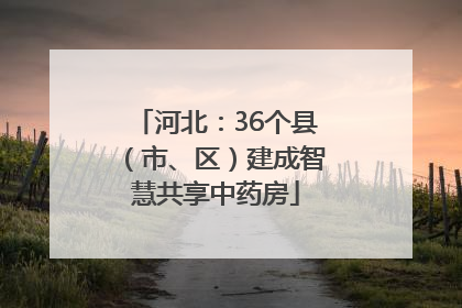 河北：36个县（市、区）建成智慧共享中药房
