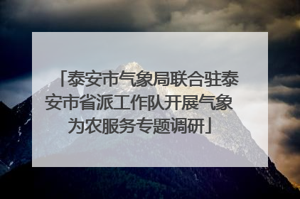 泰安市气象局联合驻泰安市省派工作队开展气象为农服务专题调研