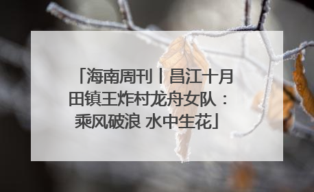 海南周刊丨昌江十月田镇王炸村龙舟女队：乘风破浪 水中生花