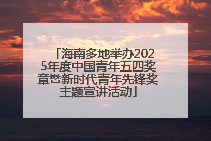 海南多地举办2025年度中国青年五四奖章暨新时代青年先锋奖主题宣讲活动