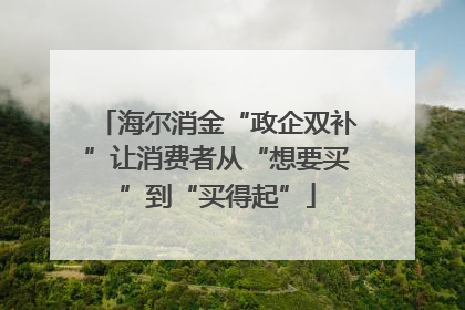 海尔消金“政企双补”让消费者从“想要买”到“买得起”