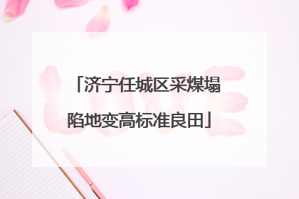 济宁任城区采煤塌陷地变高标准良田