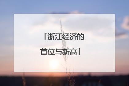 浙江经济的首位与新高