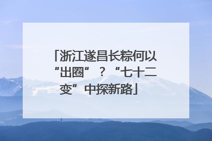 浙江遂昌长粽何以“出圈”？“七十二变”中探新路