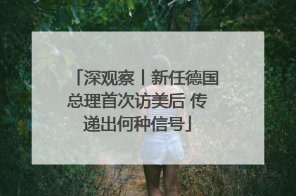 深观察丨新任德国总理首次访美后 传递出何种信号