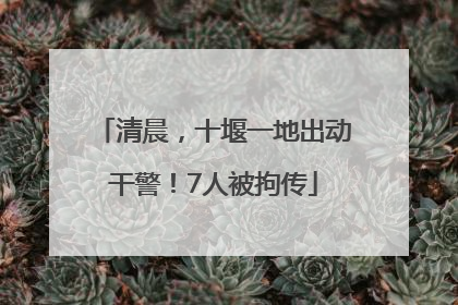 清晨，十堰一地出动干警！7人被拘传