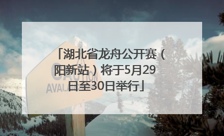 湖北省龙舟公开赛（阳新站）将于5月29日至30日举行