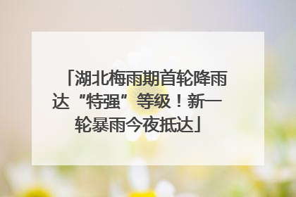 湖北梅雨期首轮降雨达“特强”等级！新一轮暴雨今夜抵达