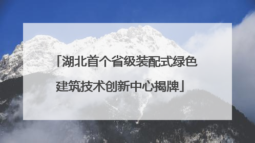 湖北首个省级装配式绿色建筑技术创新中心揭牌