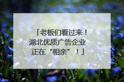 老板们看过来！湖北优质广告企业正在“相亲”！